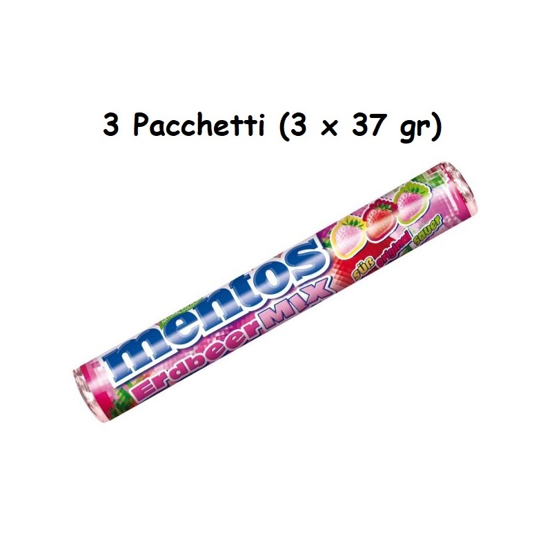 Mentos Erdbeer Mix 3 x 37 gr Perfetti Van Melle