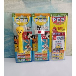 Set 2 dispenser Pez Gatto Silvestro e Titti + ricarica di caramelle